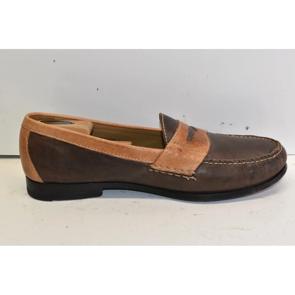 Cole Haan Penny Loafers Brown Mens Size 11 Two Tone Leather Dress Shoes Slip-On